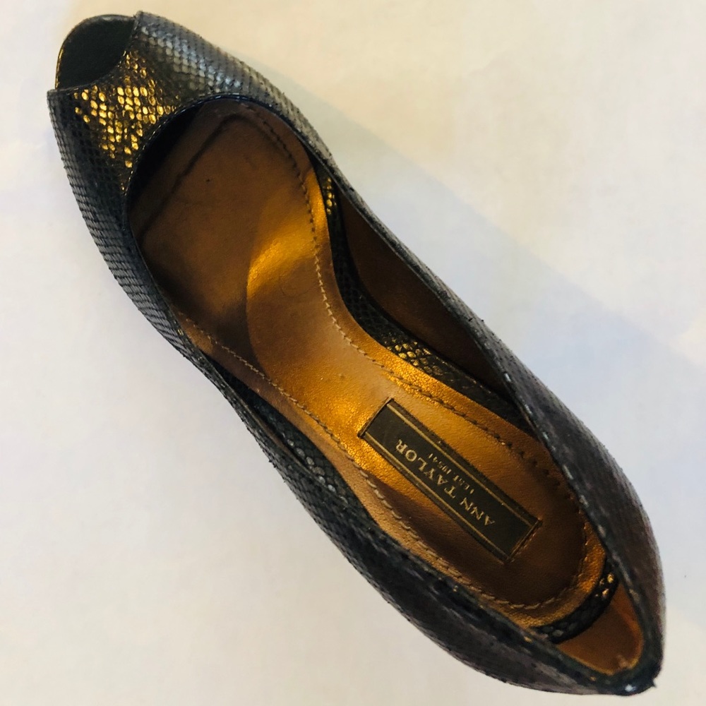 - Ann Taylor Leather Peeptoe Heels